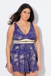 Femme Robe de bain motif palmiers matière recyclée Powermesh