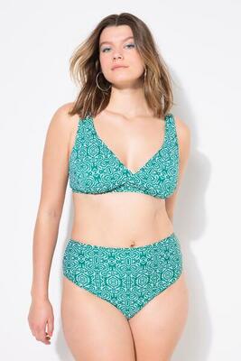 Damen Bikini Slip Panty High Waist Ikat-Print Shaping