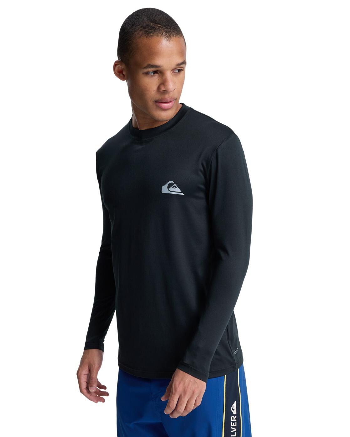 T-shirt de surf à manches longues UPF50 EVERYDAY SURF Noir Homme 3/4
