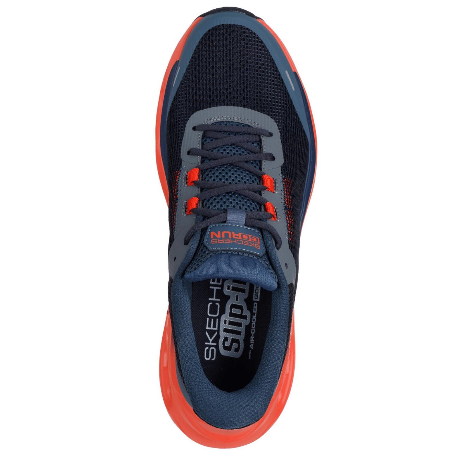 Skechers Max Cushioning Glide-Step Trainers-Navy/Orange 4/5