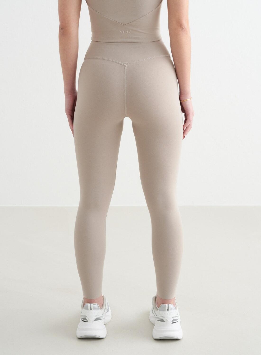 Femme Leggings Petite Évacuation de l'humidité Beige Foncé 2/4