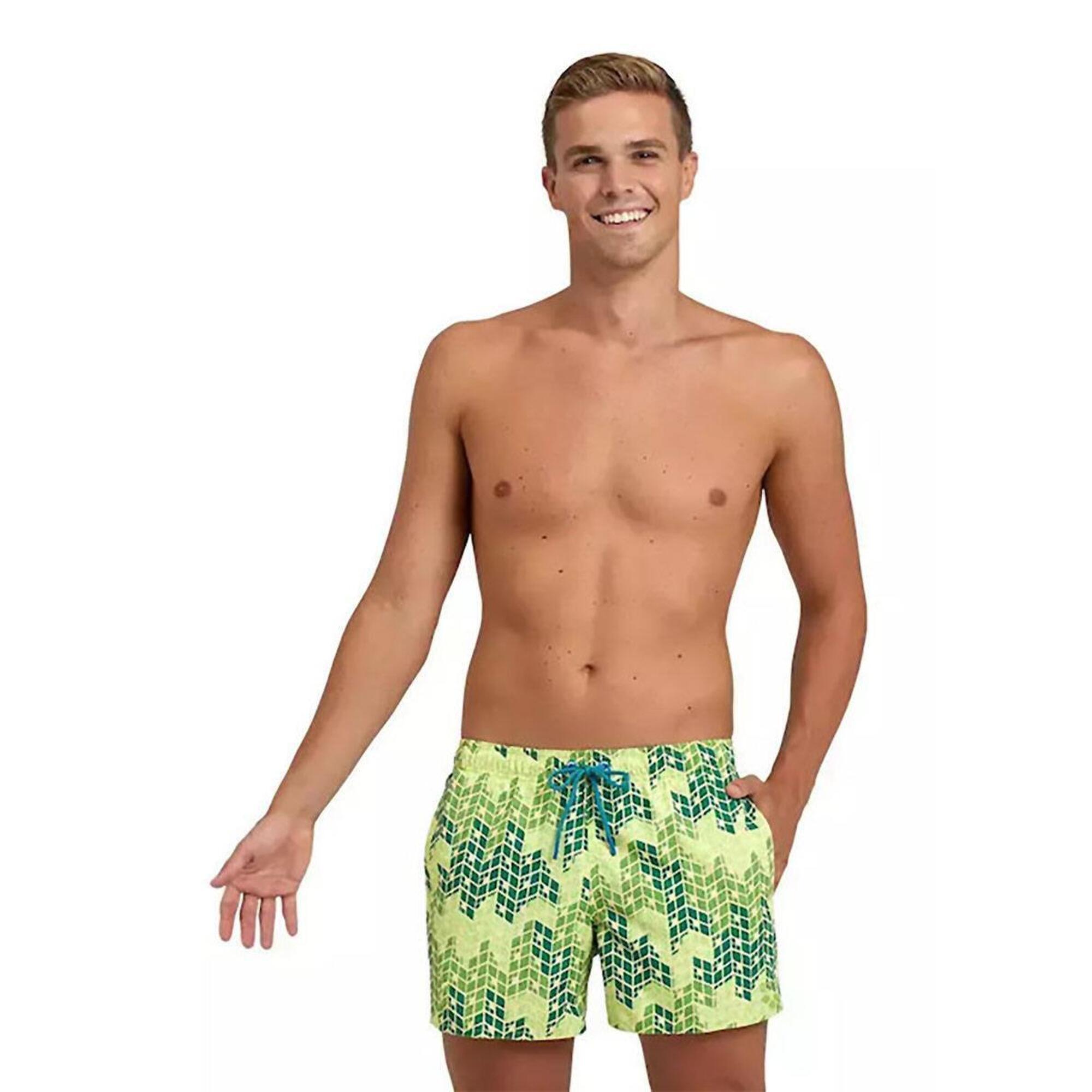 Arena - Short De Plage Homme Arena - Vert Clair/multicolore - Taille S - Bas De Maillot De Bain - Vert - Petit - Decathlon