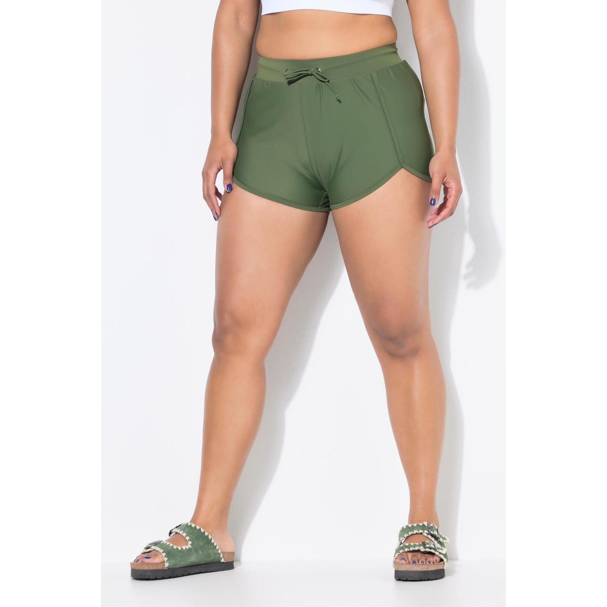 Ulla Popken - Femme Short De Bain Taille Élastique Et Slip Intégré En Mesh - Maillot De Bain 2 Pièces (bikini) - Vert - 44 L - Decathlon