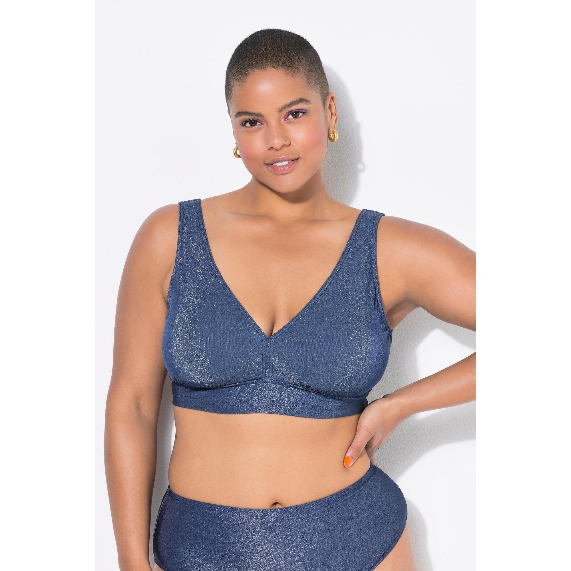 Damski Top bikini miękkie miseczki brokat