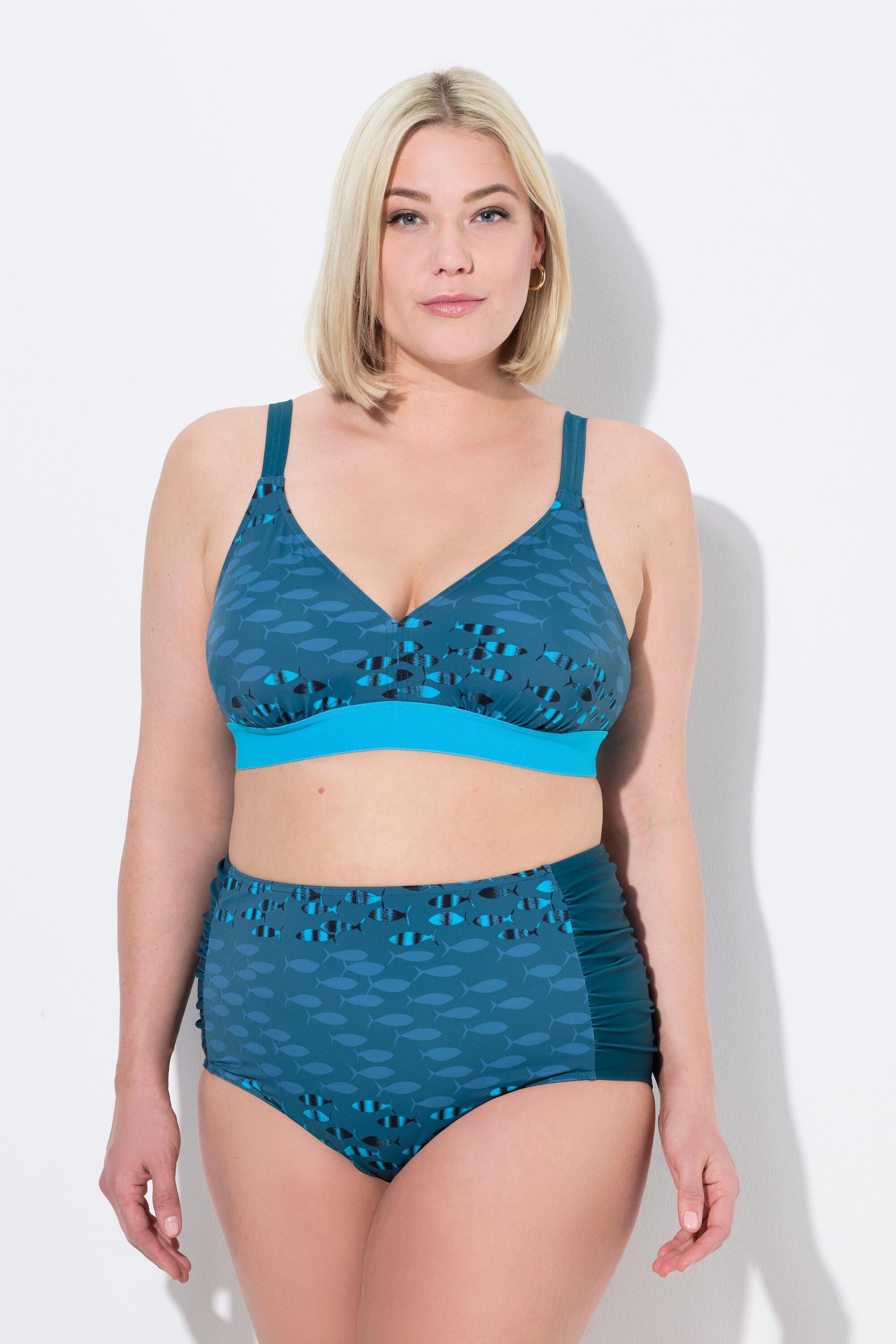 ULLA POPKEN Damen Bikini Fische ohne Softcups Träger verstellbar