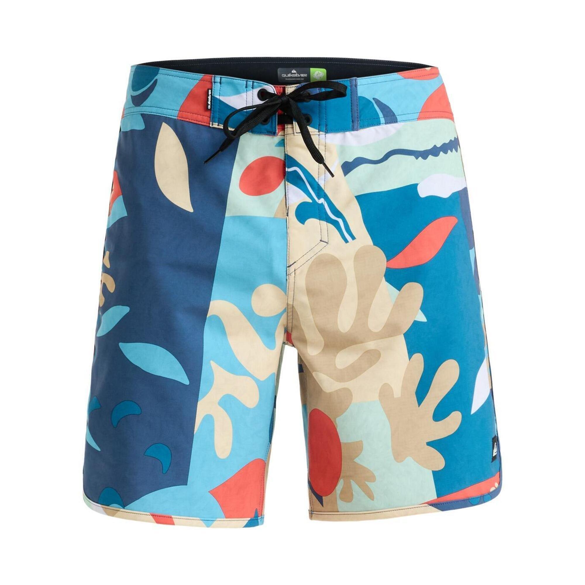 Quiksilver - Boardshort Surfsilk Scallop 18" Marron Homme - Boxer De Bain - Bleu - 48 Xl - Decathlon