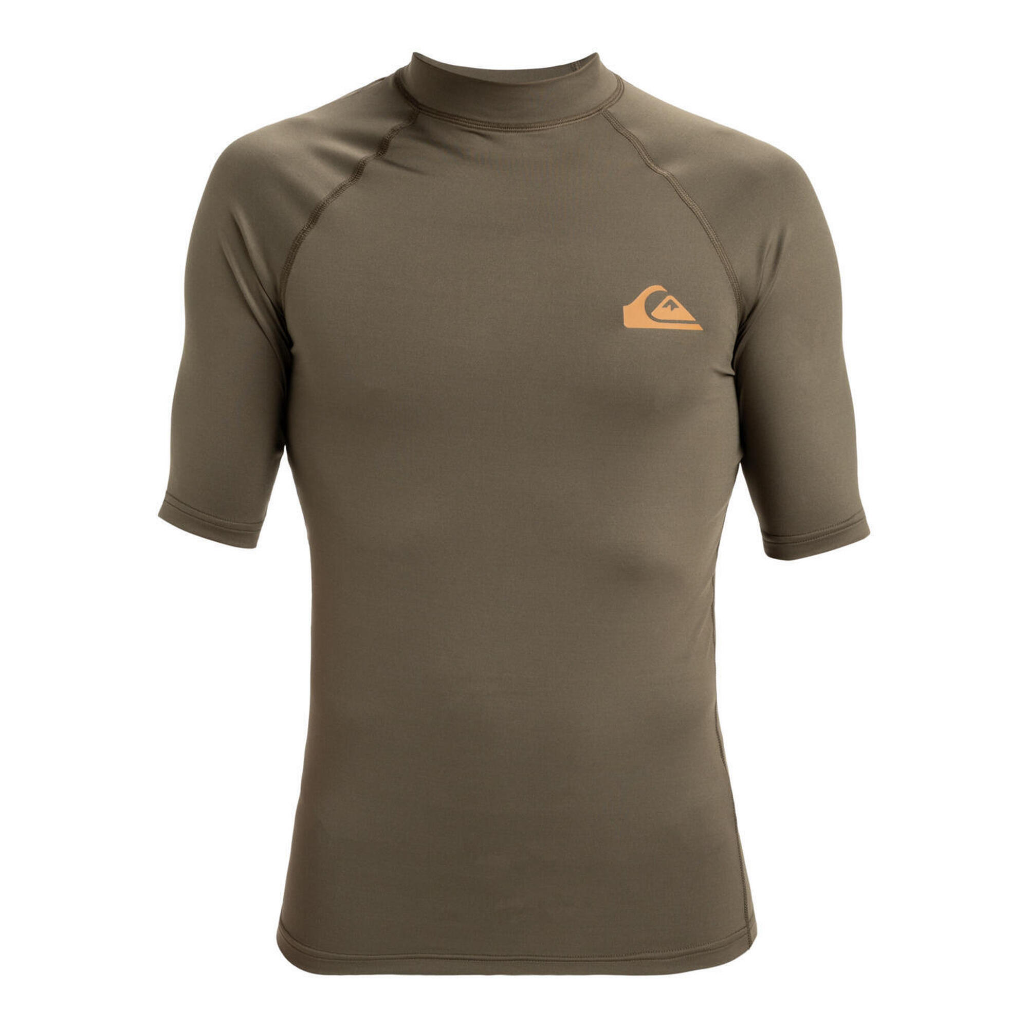 Koszulka surf UPF 50 z krótkim rękawem dla Mężczyzn EVERYDAY Brązowy