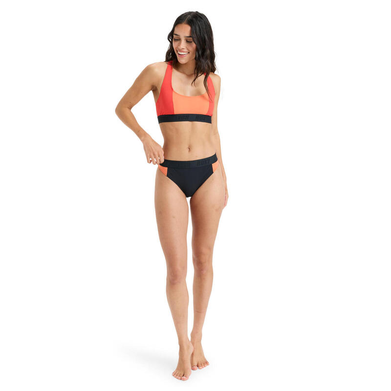 Stanik bikini dla Kobiety ROXY ACTIVE COLORBLOCK Czerwony