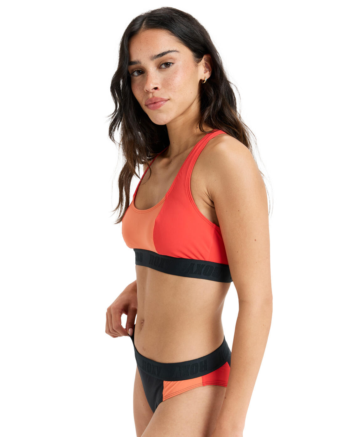 Haut de maillot de bain Crop top Rouge Femme 3/4