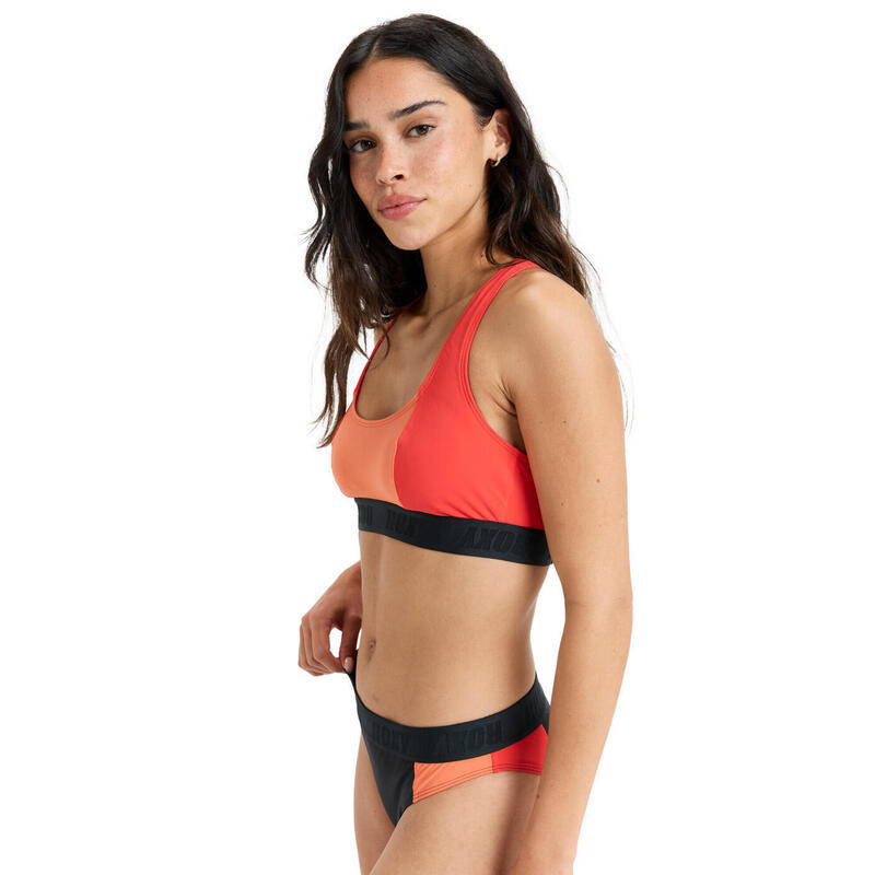 Stanik bikini dla Kobiety ROXY ACTIVE COLORBLOCK Czerwony