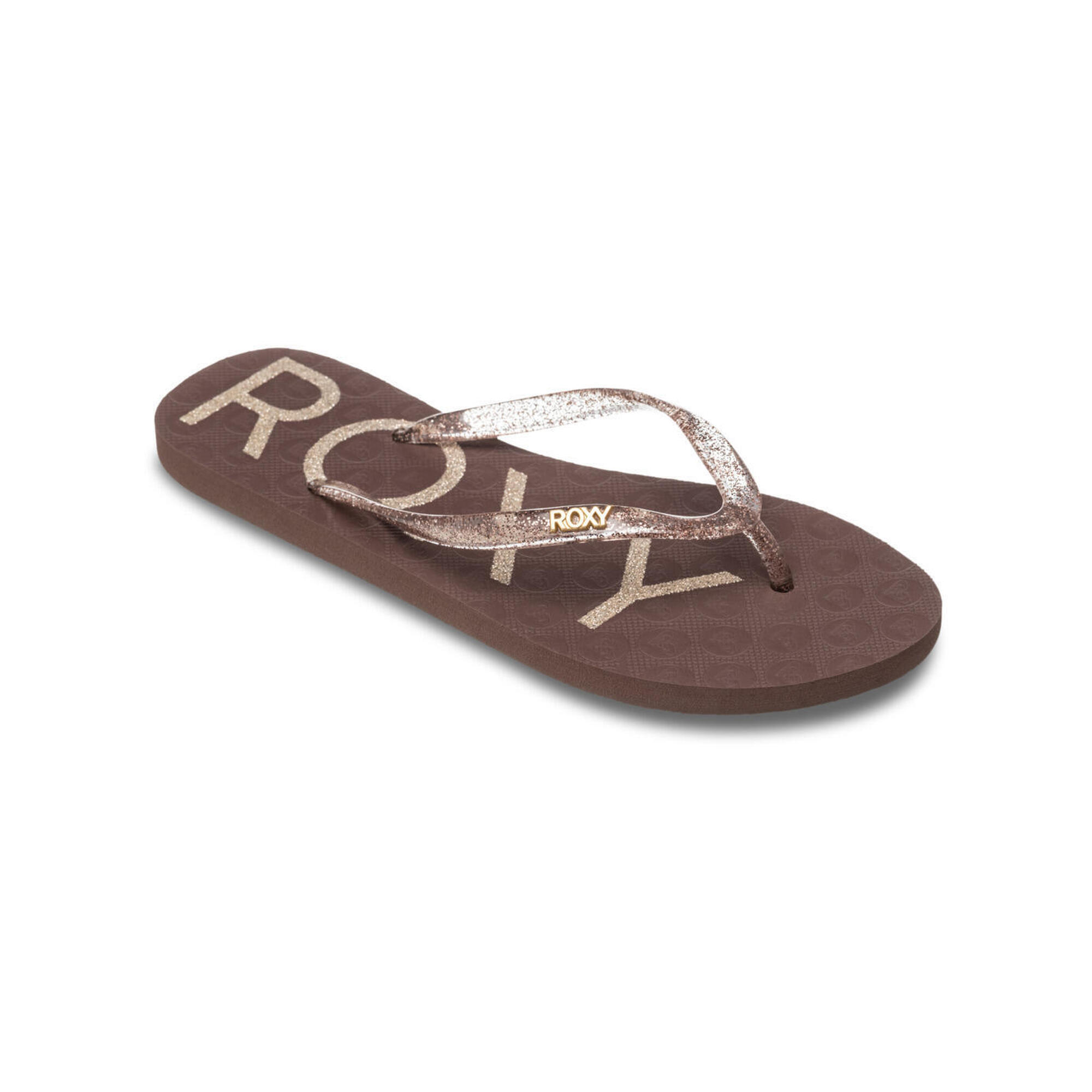 Roxy - Sandales Viva Sparkle Marron Femme - Mule - Beige - Decathlon