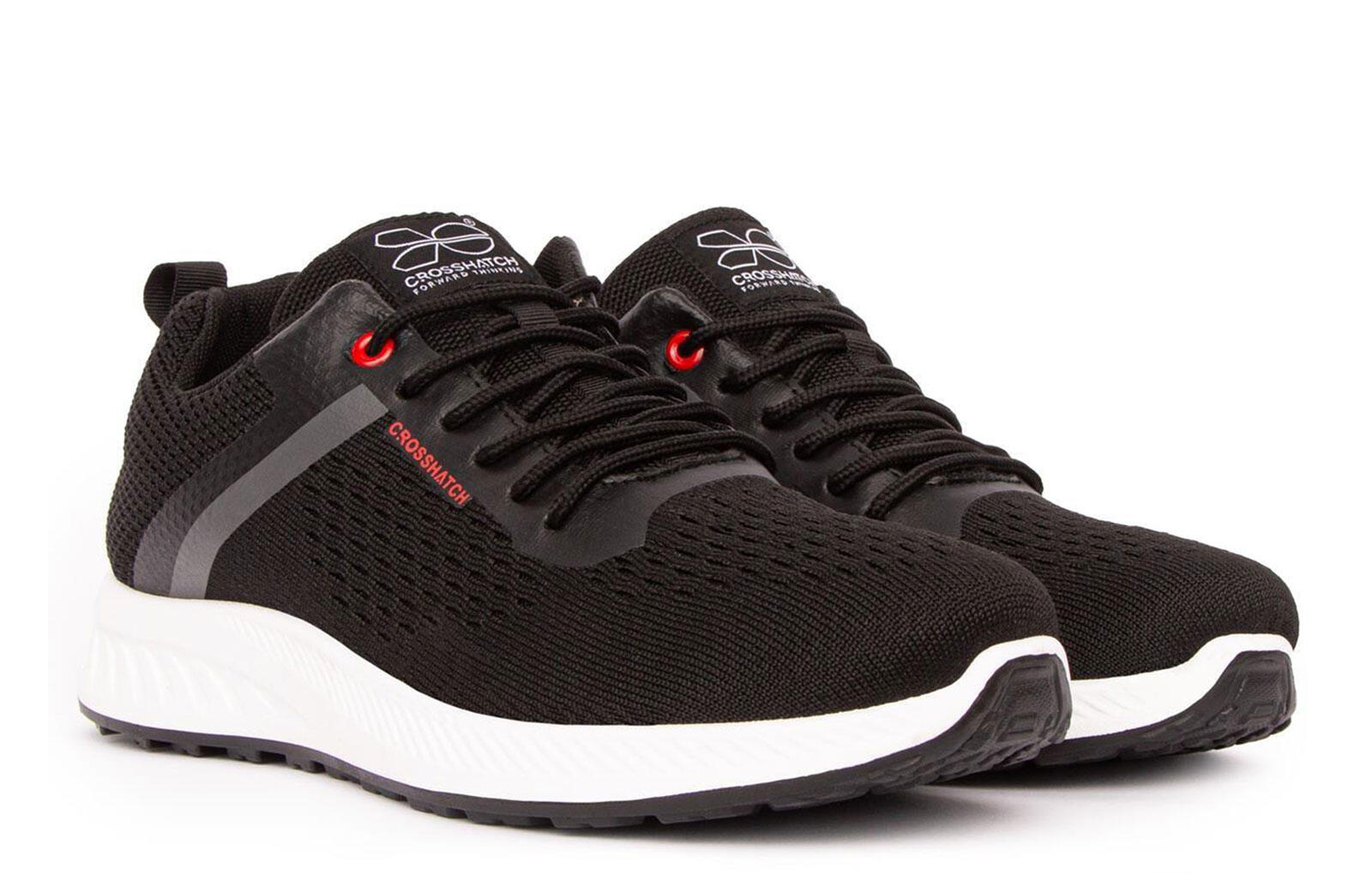 Crosshatch Kamran Men's Black Trainers, Lace-Up with Durable