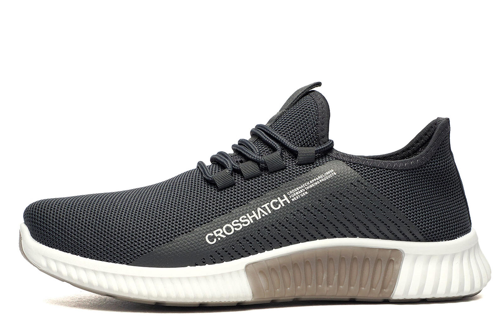 Crosshatch Nimbus Men's Trainers — Grey Mixed-Material Lace-Up (UK