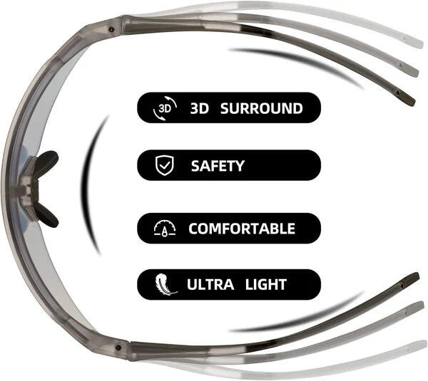 Photochrome Fahrradbrille UV-Schutz orange Gläser - Schwarz 4/6