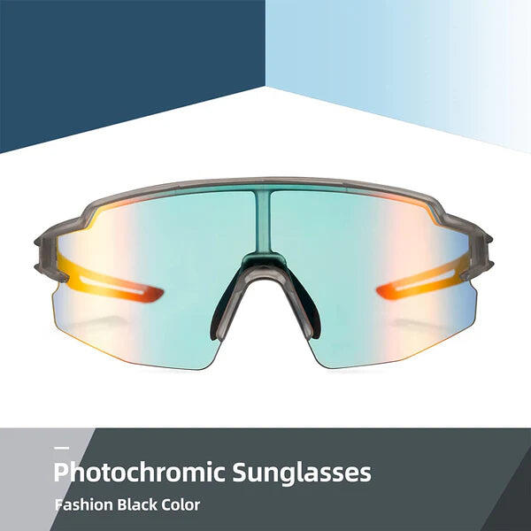 Photochrome Fahrradbrille UV-Schutz orange Gläser - Schwarz 2/6