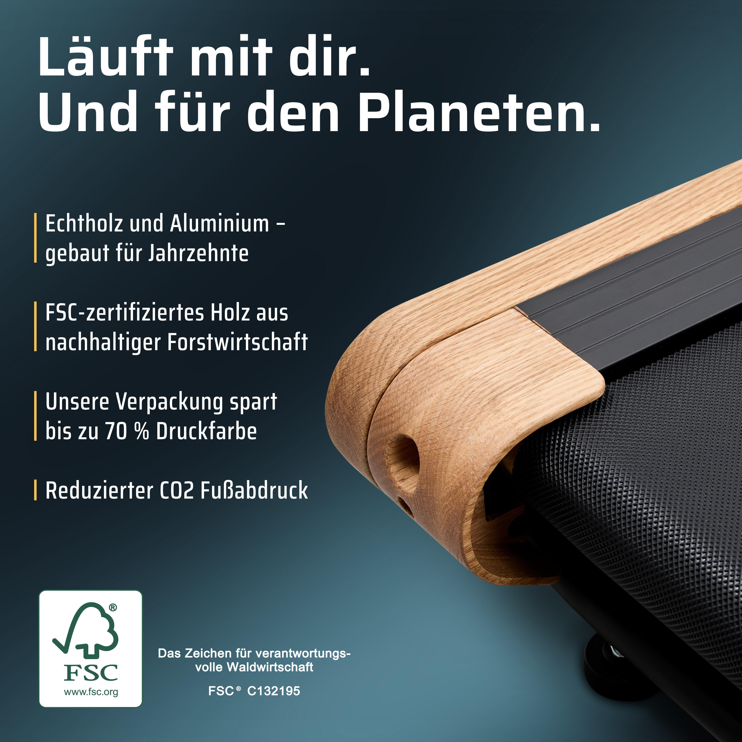 SportPlus Holzlaufband, faltbar, App-Kompatibilität, FSC®-zertifiziert 7/7