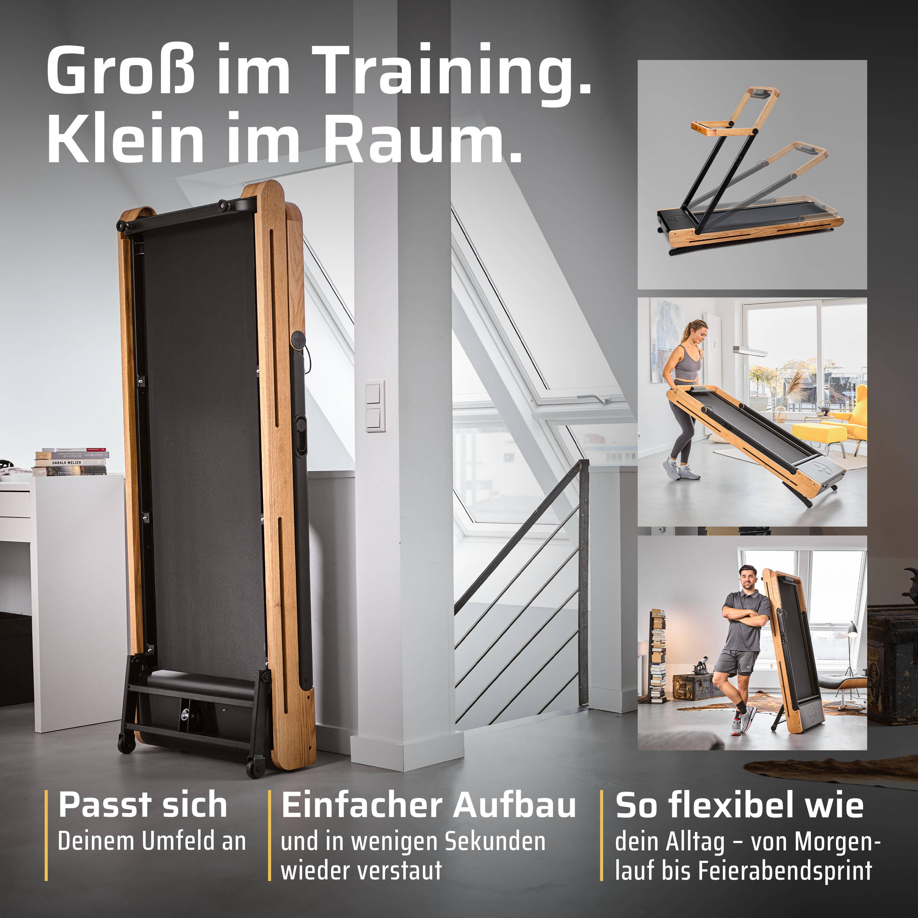 SportPlus Holzlaufband, faltbar, App-Kompatibilität, FSC®-zertifiziert 6/7