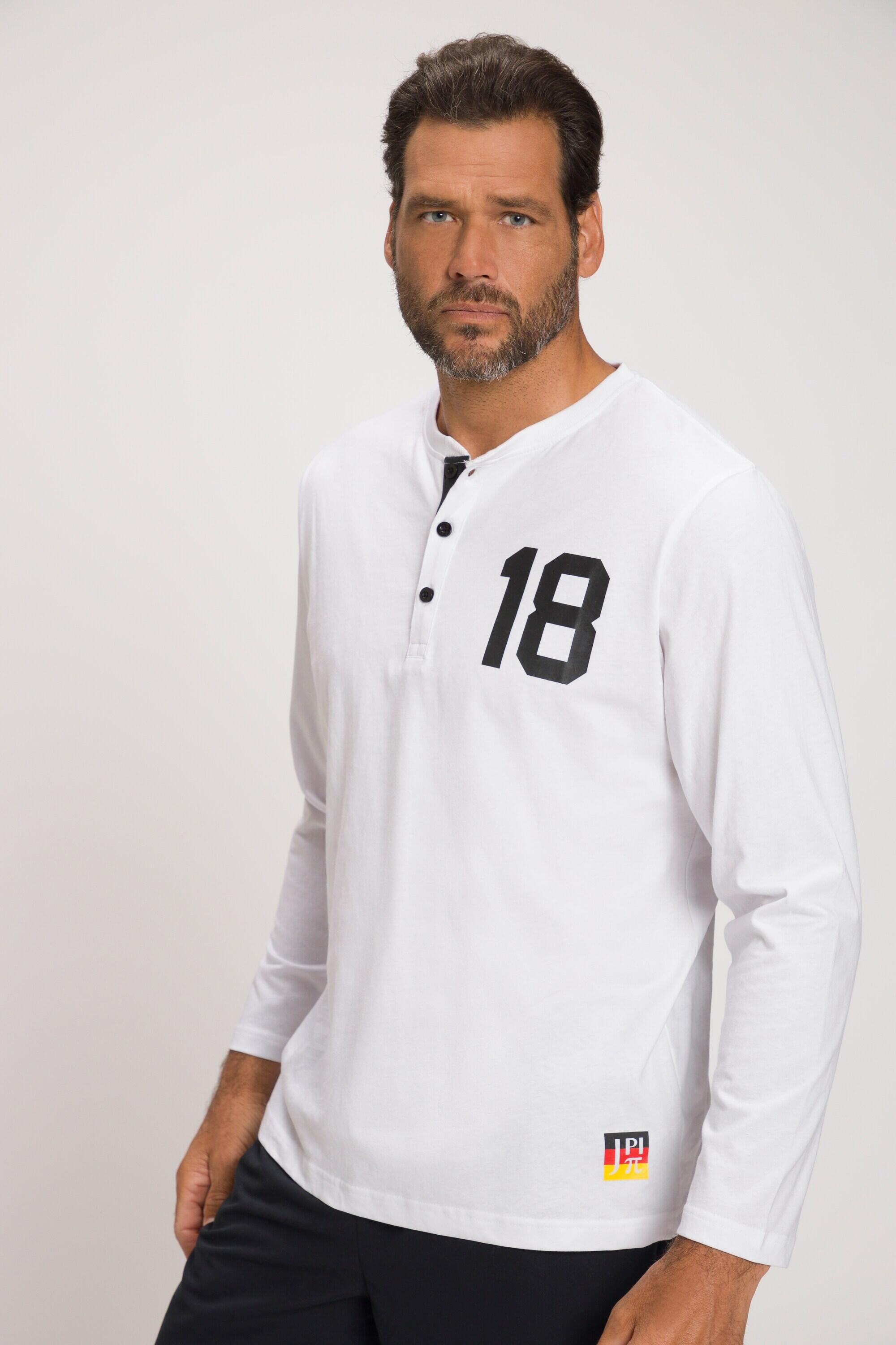 JAY-PI T-shirt Henley JAY-PI uomo manica lunga 100% cotone bianco