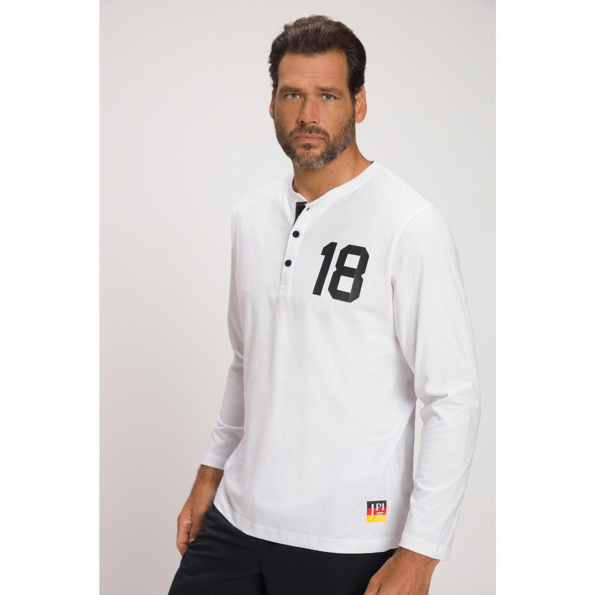 Jay-pi - Hommes T-shirt Henley À Manches Longues Patte De Boutonnage - T-shirt Manches Courtes - Blanc - Decathlon