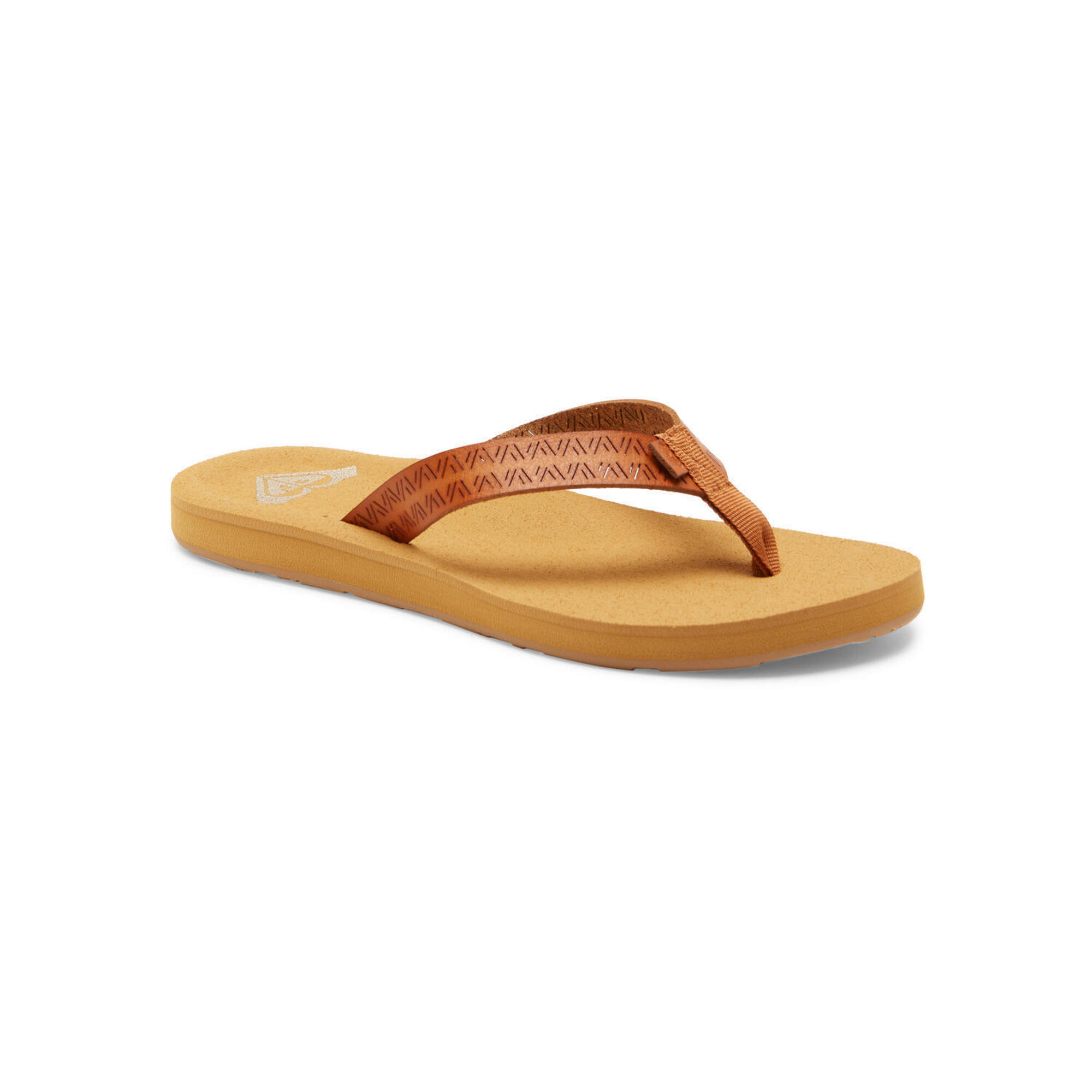 Roxy - Tongs De Plage Porto Beige Femme - Tongs - Beige|marron - Decathlon