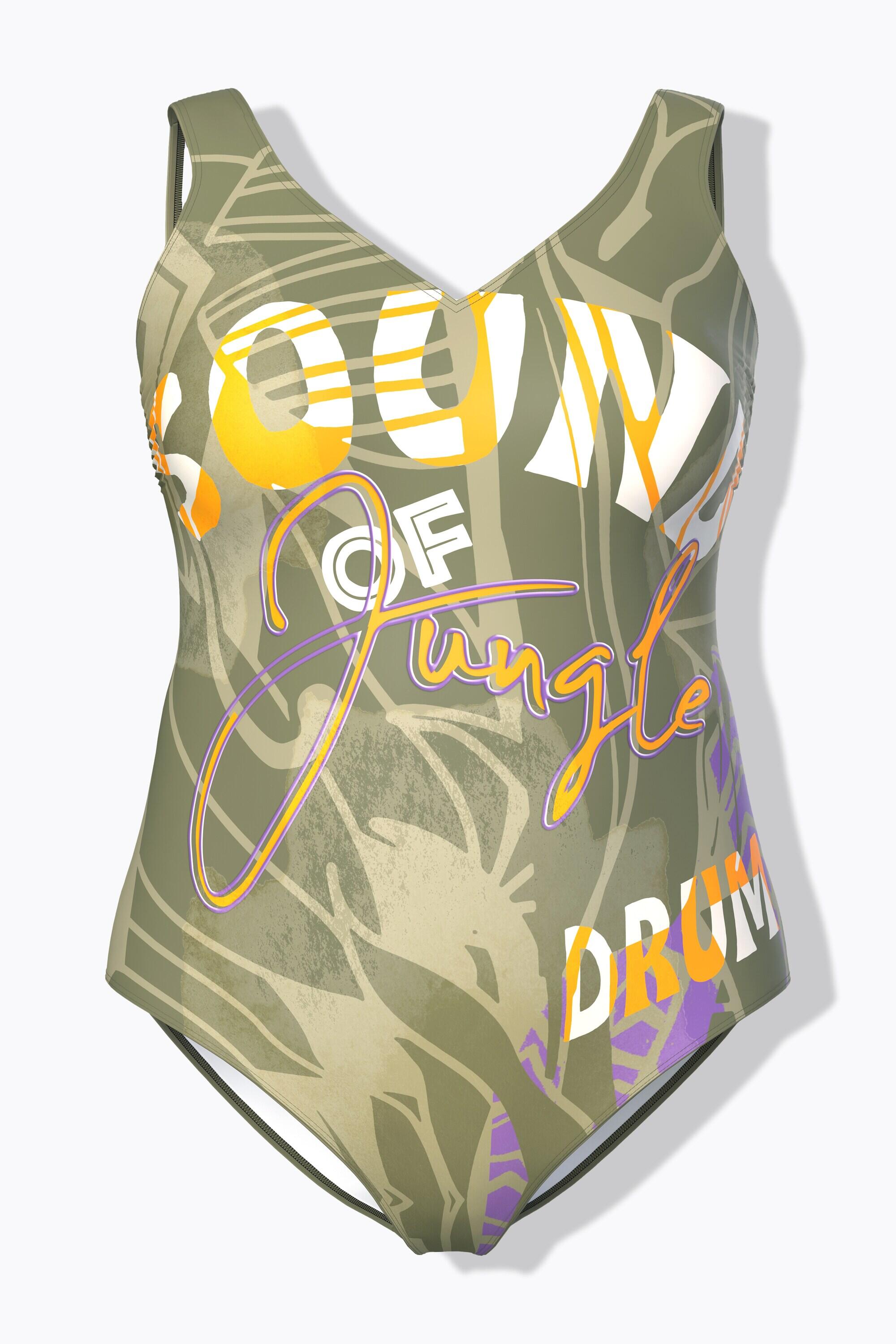 Damen Badeanzug Jungle ohne Softcups V-Ausschnitt 13/13