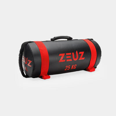 Zeuz powerbag 25 kg – core power bag – sandbag - 55 x 22 cm – zwart & rood