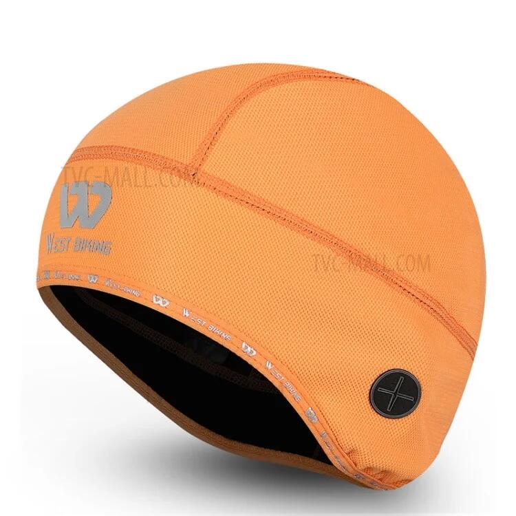 Gorro de ciclismo térmico à prova de vento - laranja