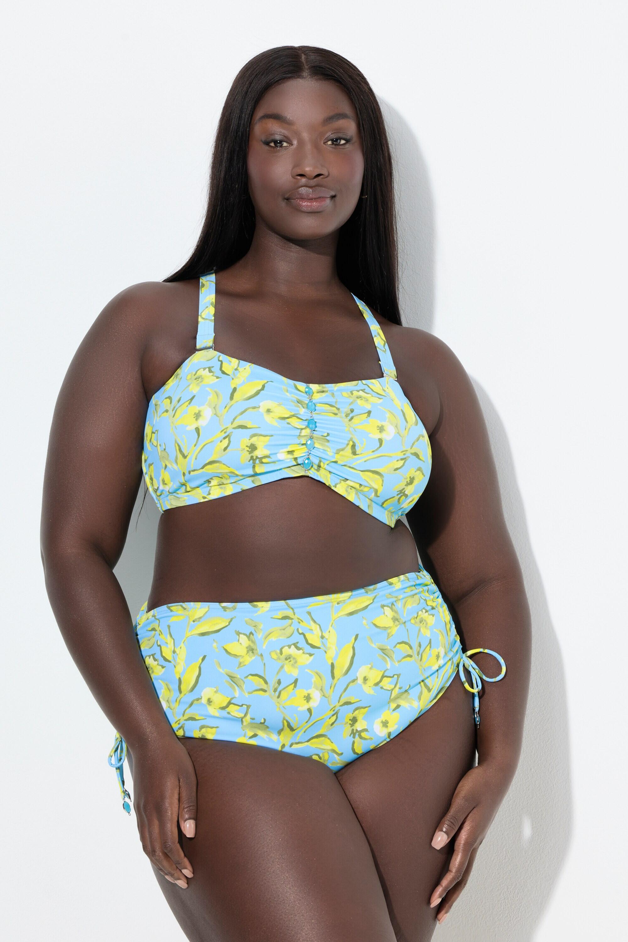 ULLA POPKEN Bikini donna con stampa floreale - spalline regolabili, blu