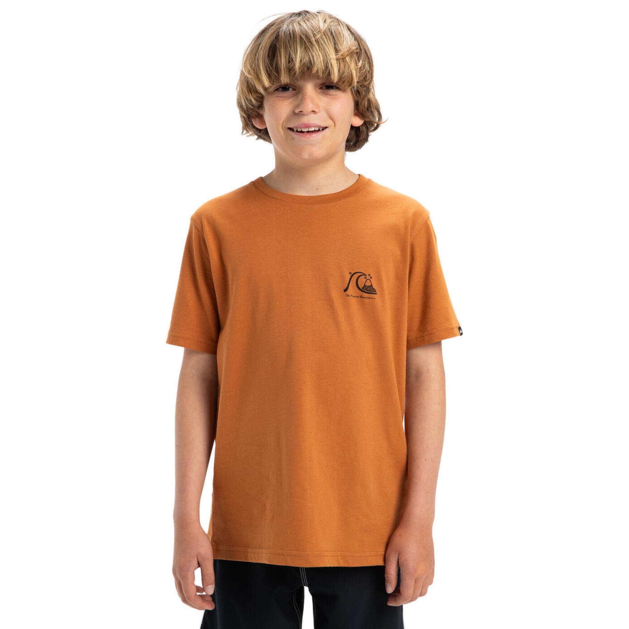 Quiksilver - T-shirt À Manches Courtes Evo Original Marron Garçon - T-shirt Manches Courtes - Marron - Decathlon