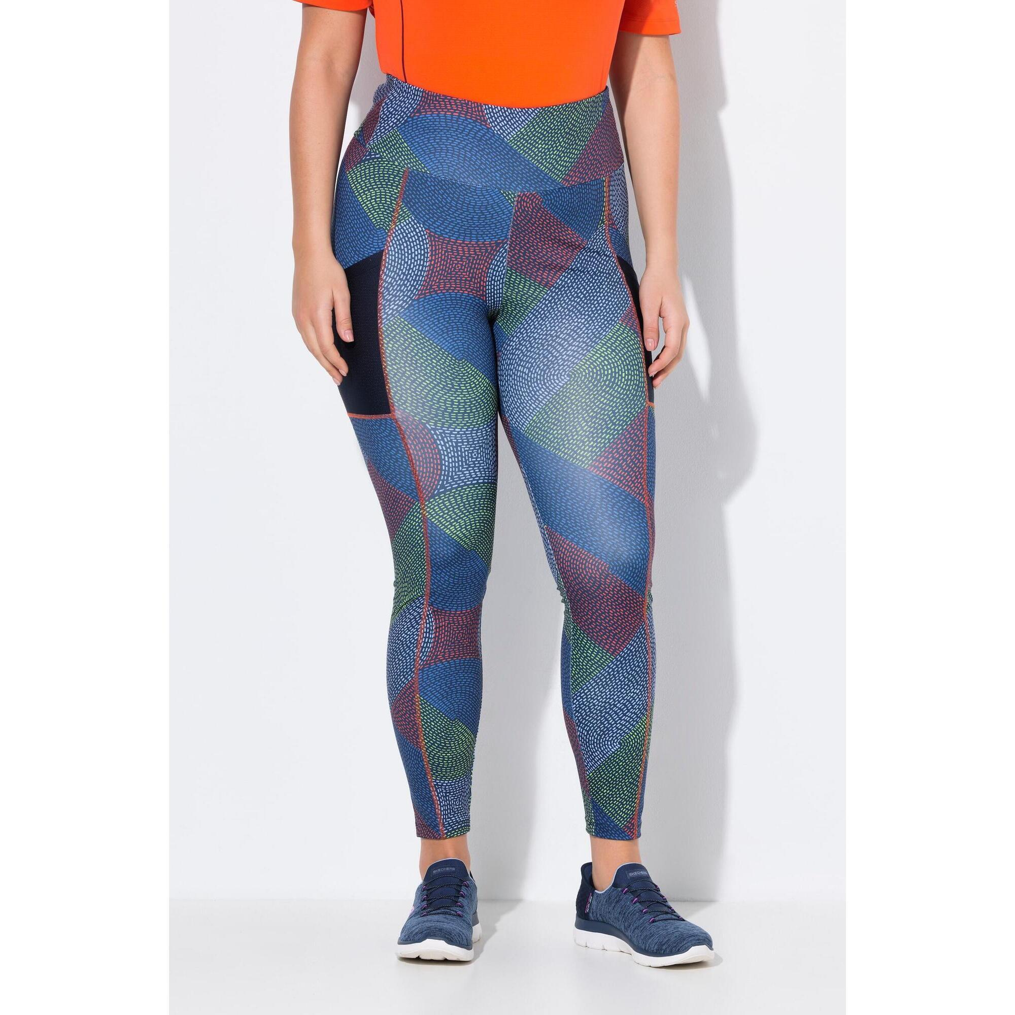 Ulla Popken - Femme Legging Technique Aspect « Tressé ». Poche En Mesh. Matière Recyclée - Legging - Bleu - Decathlon