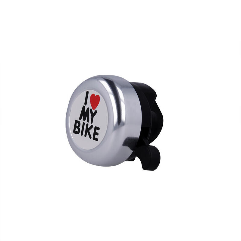 Clopoțel biciclete sunet puternic design I Love My Bike argintiu