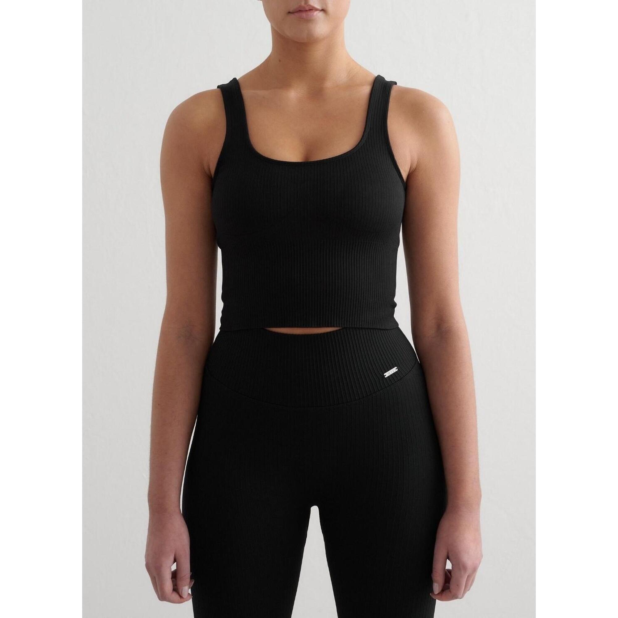 Aim'n - Femme Soutien-gorge De Sport Côtelé Sans Couture Bralette Noir - Brassière - Noir - 40 M - Decathlon