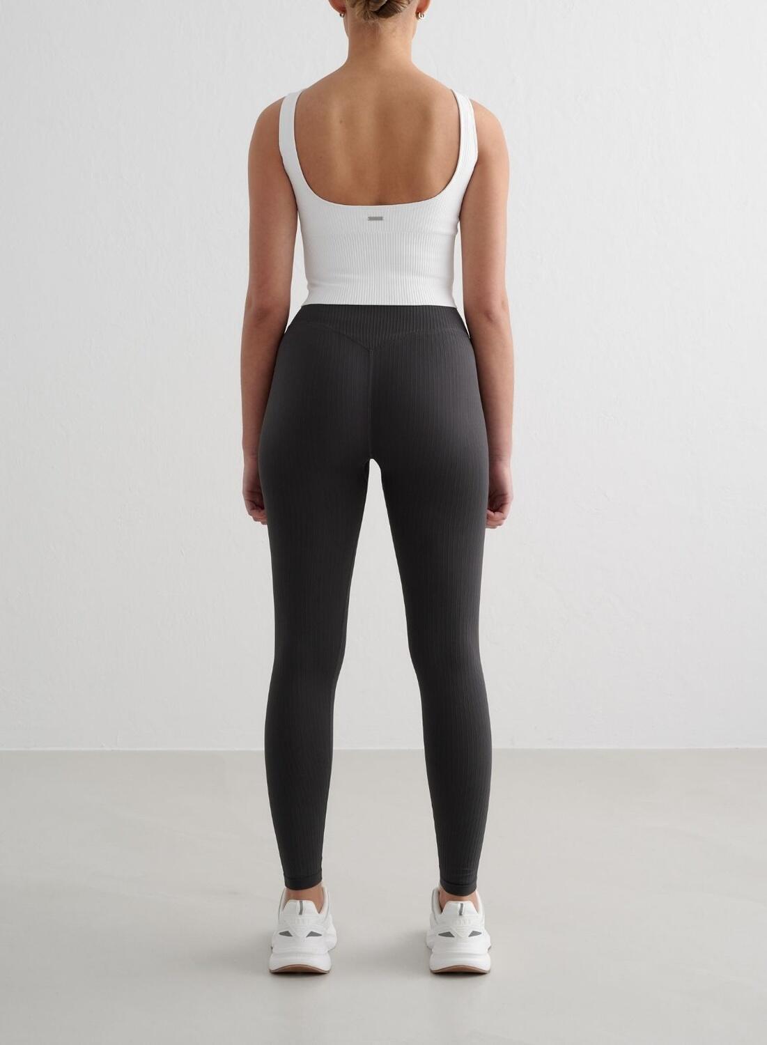 Damen Sport-BH Gerippt Nahtlos Bralette Weiß 4/4