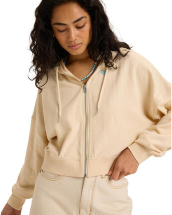 Sweat zippé NEVER BETTER Beige Femme