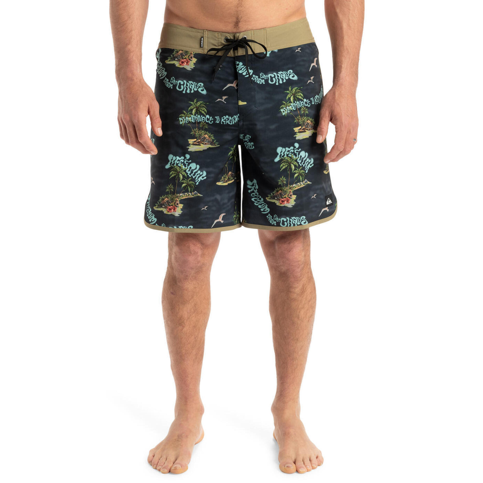 Quiksilver - Boardshort Surfsilk Scallop 18" Noir Homme - Boxer De Bain - Bleu - 42 M/l - Decathlon