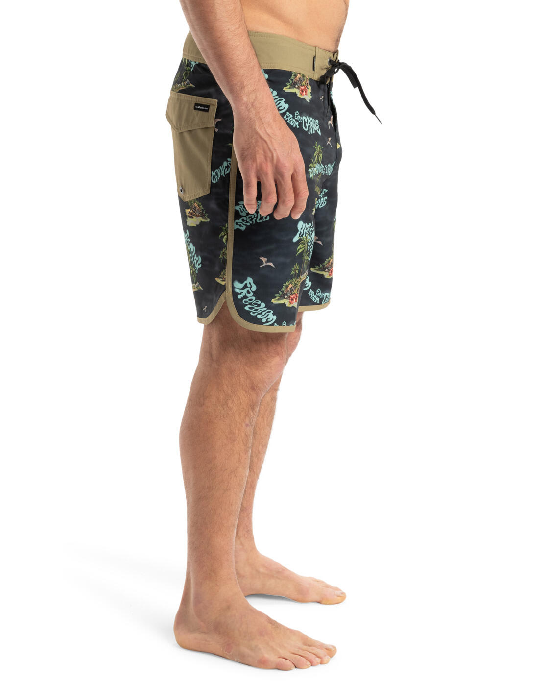 Boardshort SURFSILK SCALLOP 18" Noir Homme 3/4