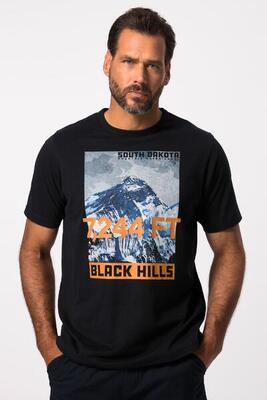 Heren t-shirt outdoor korte mouwen black hills-print quickdry