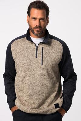 Heren troyer outdoor gebreid fleece ritskraag
