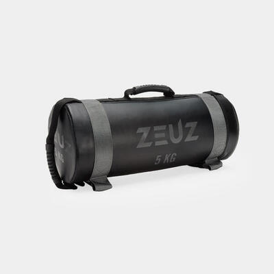 Zeuz powerbag 5 kg – core power bag – sandbag - 55 x 22 cm – zwart & grijs