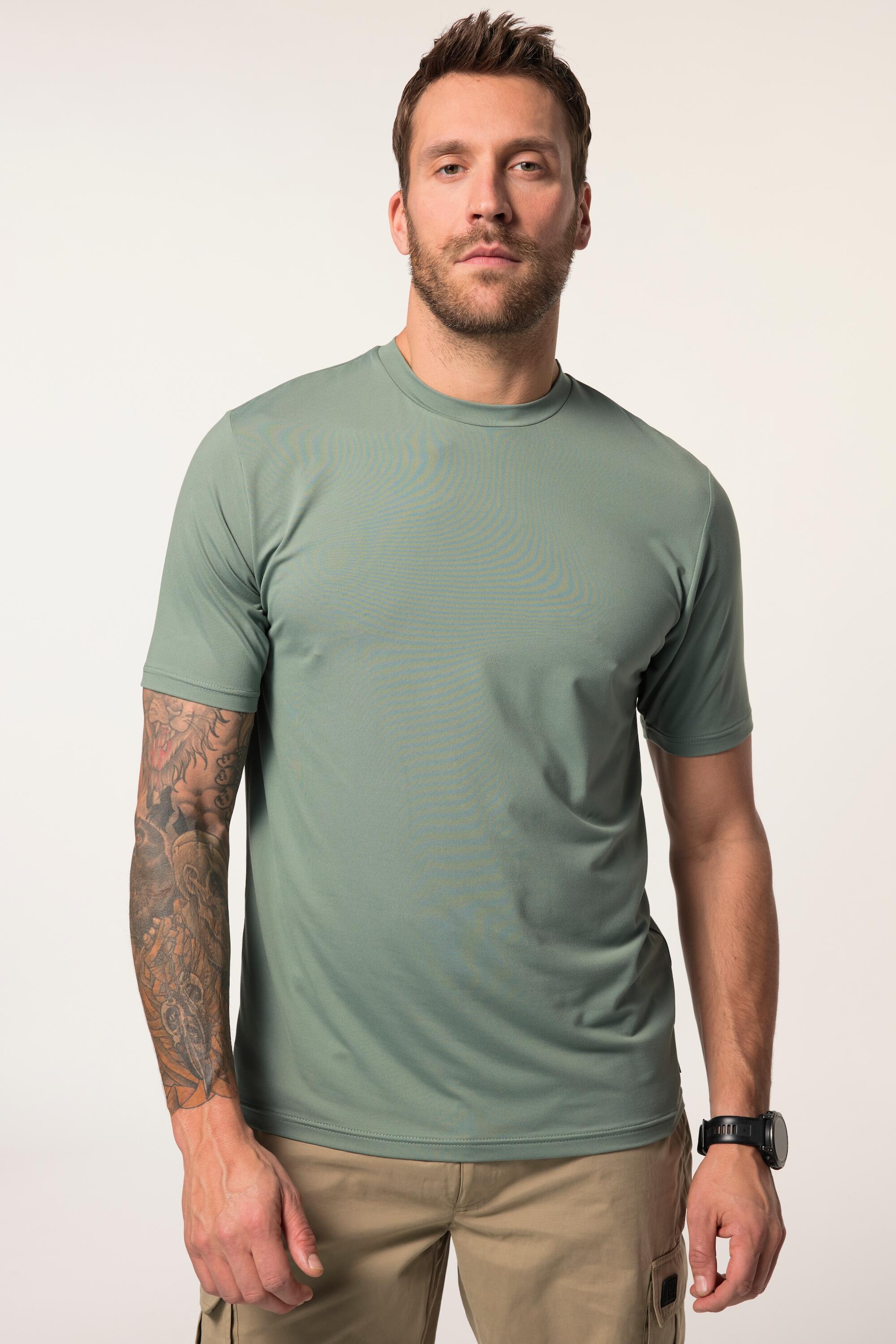 JAY-PI T-shirt UV 50+ JAY-PI men green, crew neck, stretch jersey