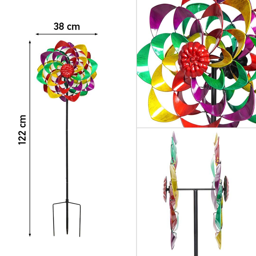 Windwijzer Icare Distribution Windwijzer Metal Fleur Double Arc En Ciel 2/5