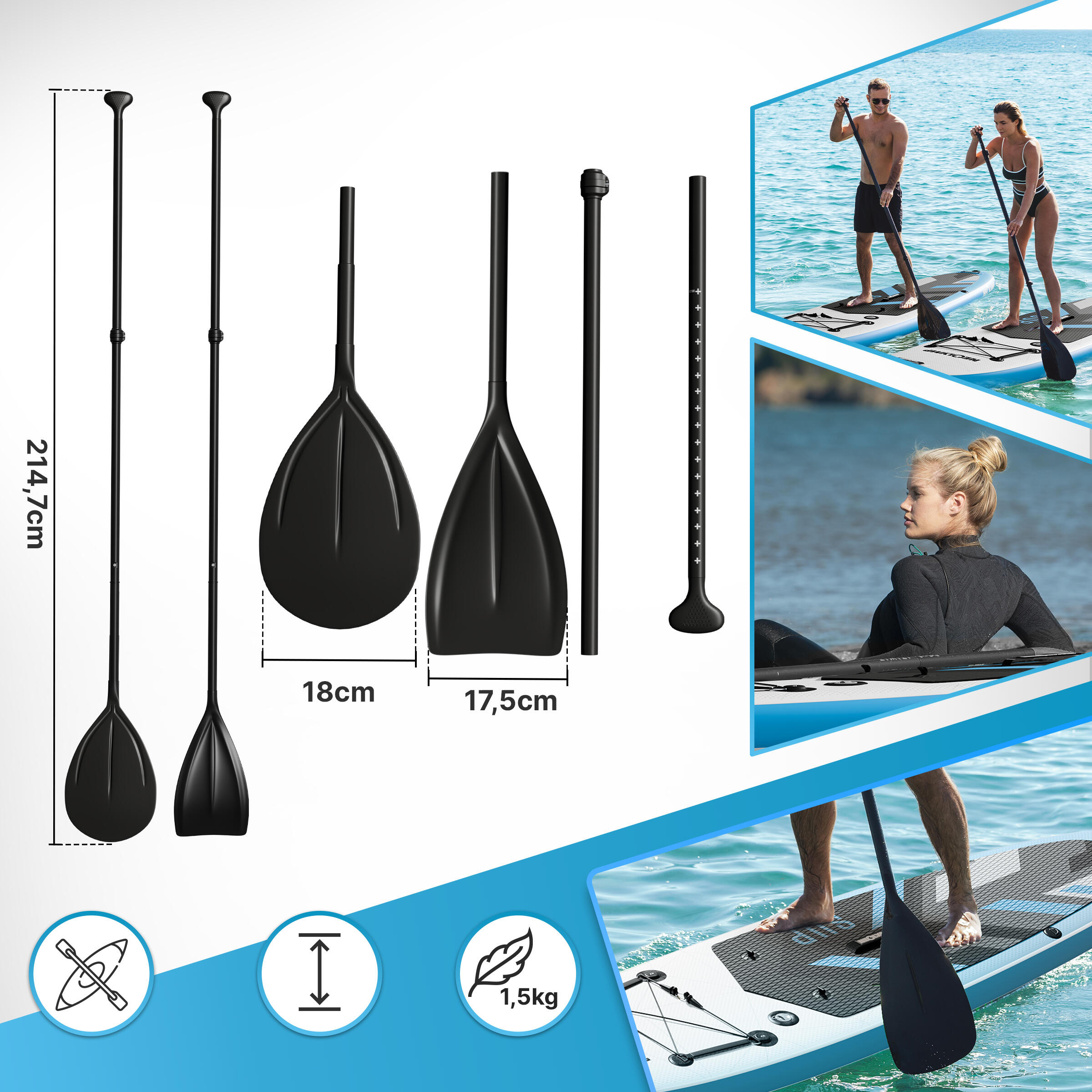 NEOLYMP SUP Board 315 cm Komplettset: Kajaksitz, Pumpe, Rucksack – 150 kg 7/7