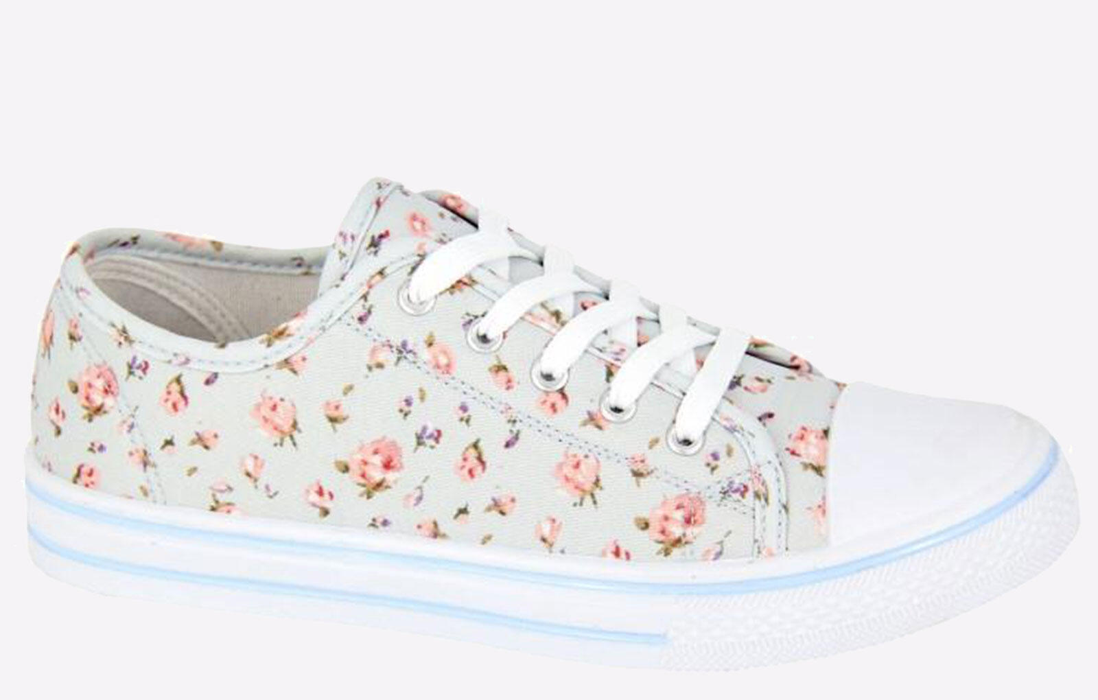 DEK Dek Divine Floral Womens Plimsol Trainers