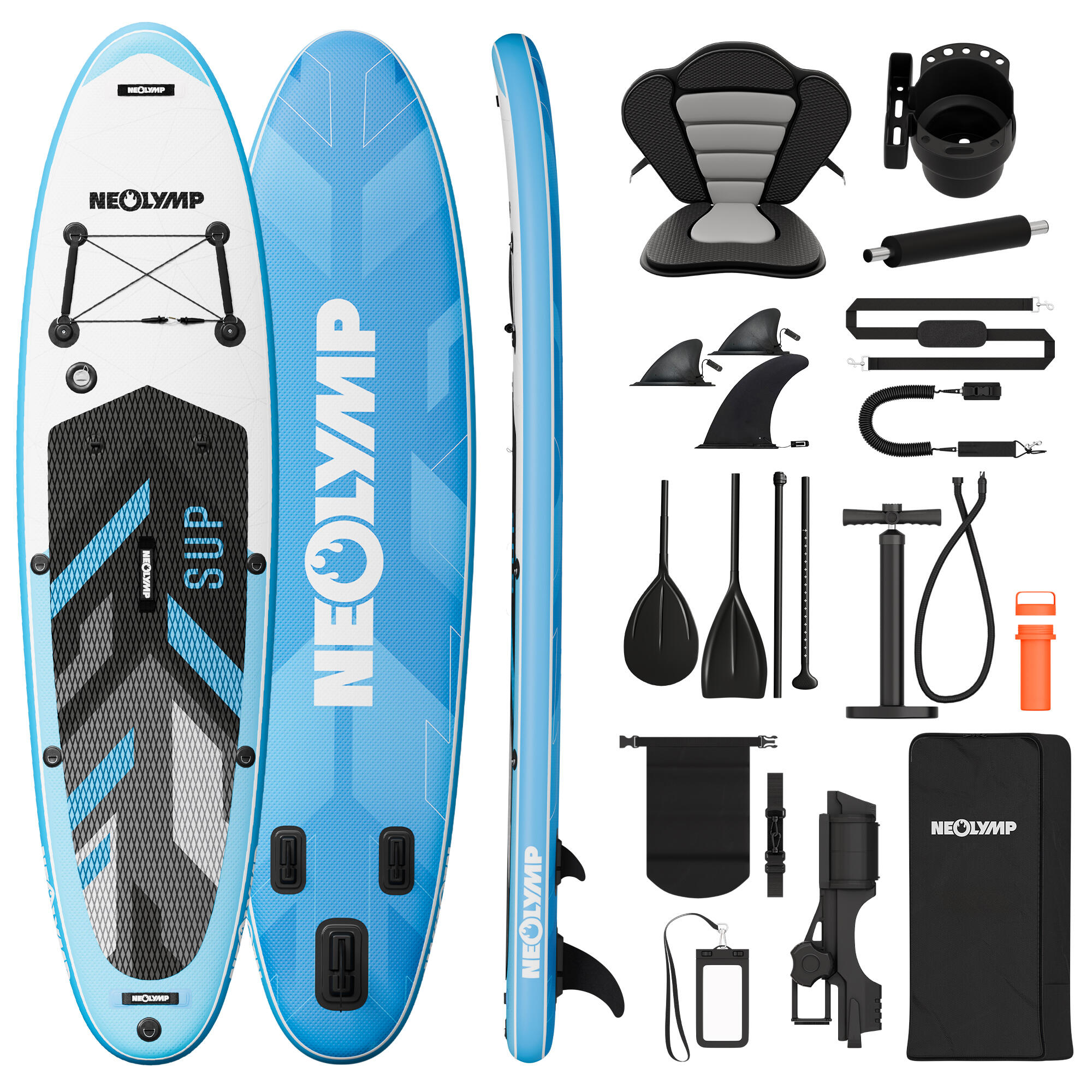 NEOLYMP SUP Board 315 cm Komplettset: Kajaksitz, Pumpe, Rucksack – 150 kg 2/7