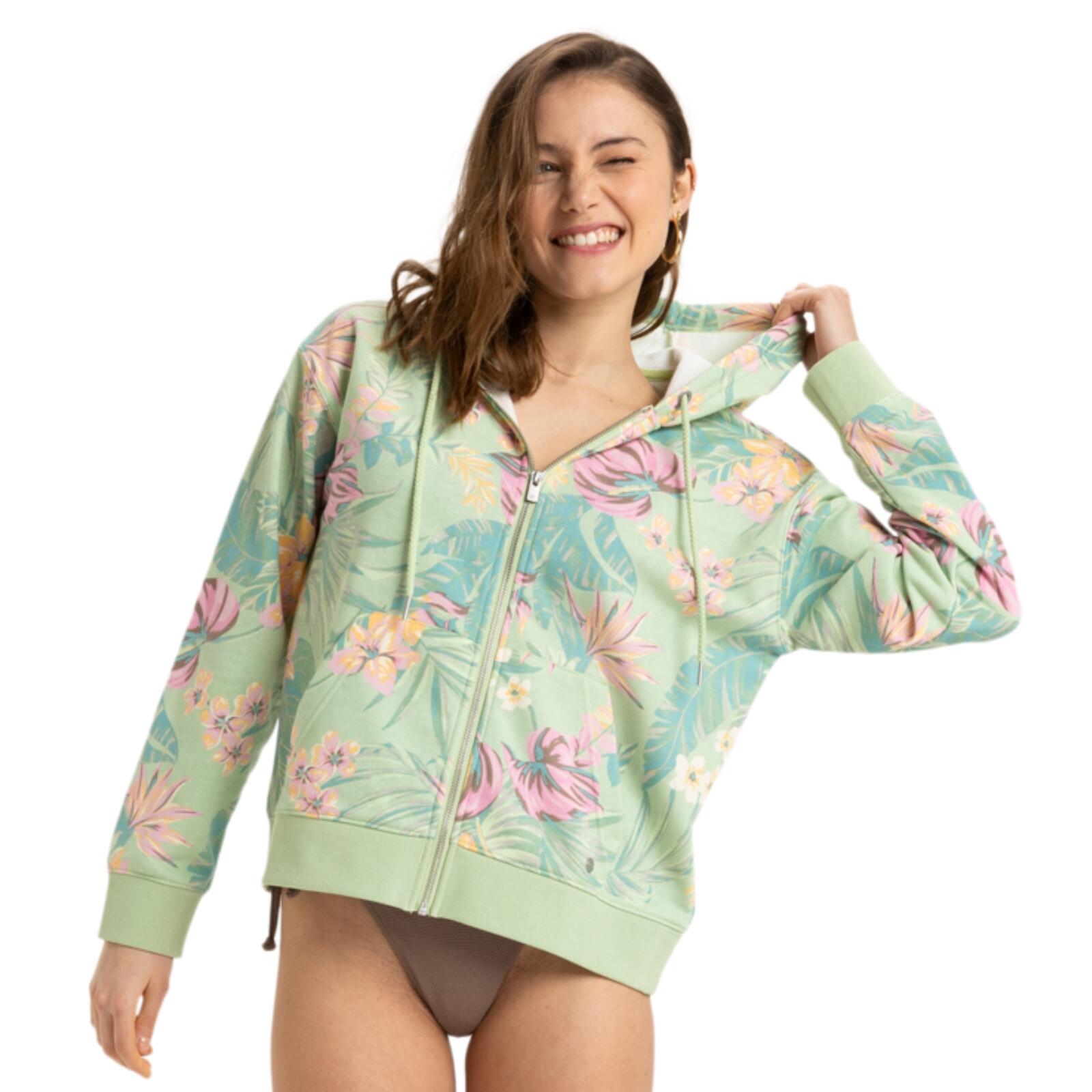 ROXY Roxy Feels Right Hoodie-Foam Green Coastal Breeze