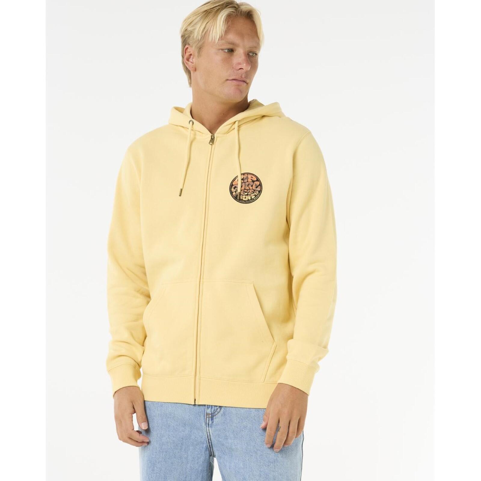 Rip Curl Wettie Passage Icon Full Zip Hoodie-Straw 5/5