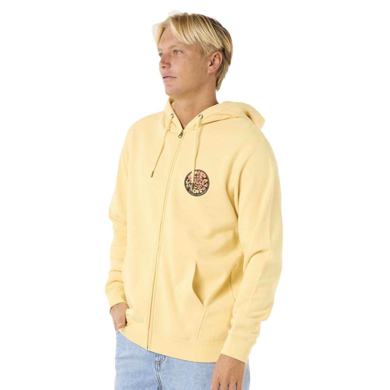 Rip Curl Wettie Passage Icon Full Zip Hoodie-Straw 2/5