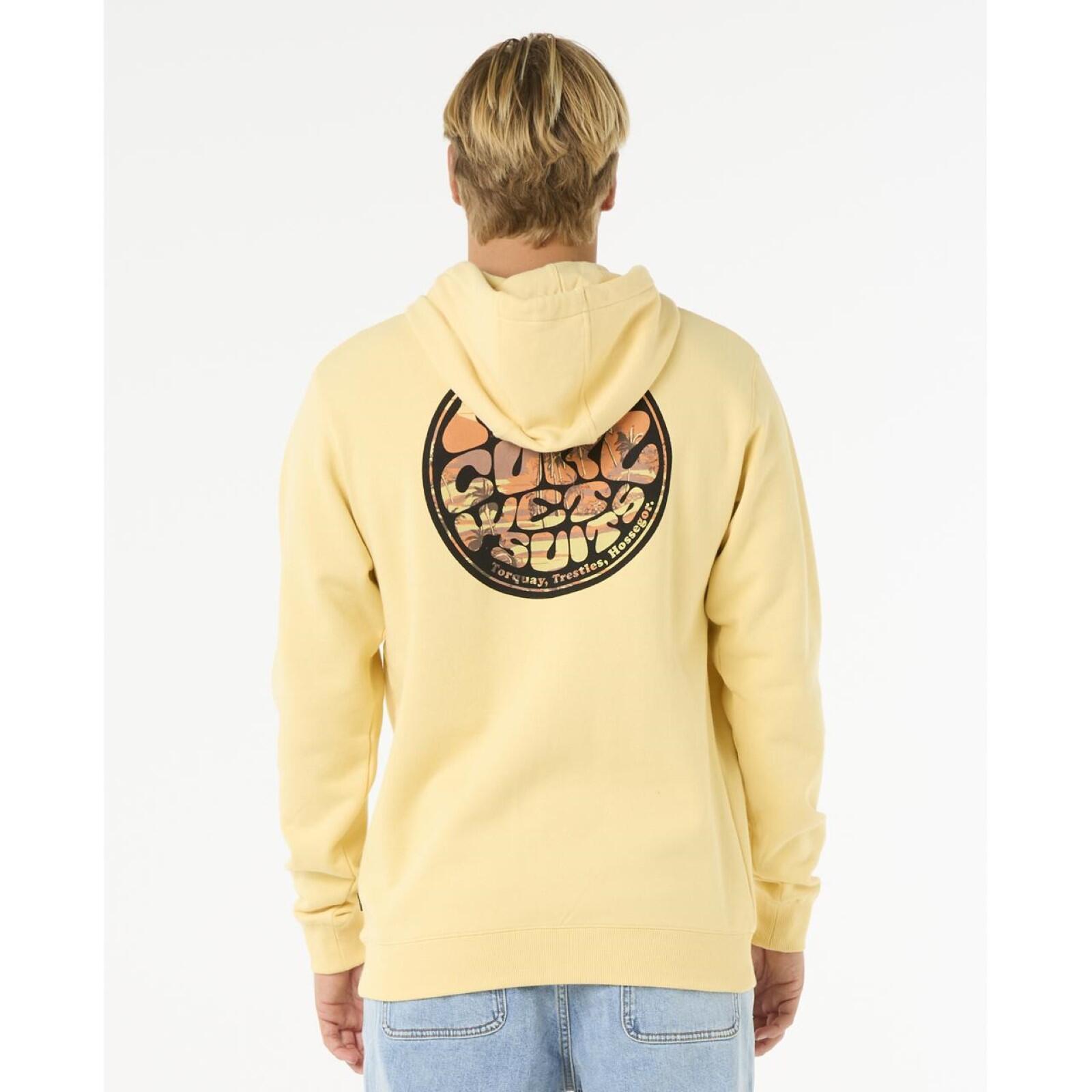 Rip Curl Wettie Passage Icon Full Zip Hoodie-Straw 3/5