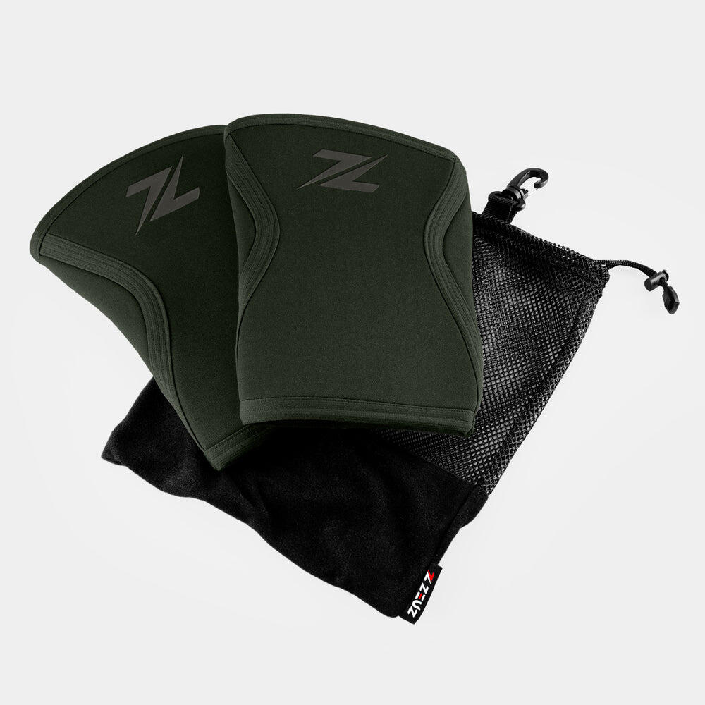 Joelheira Premium ZEUZ de 2 Peças – 7 mm – Verde Militar – Tamanho XL 2/6