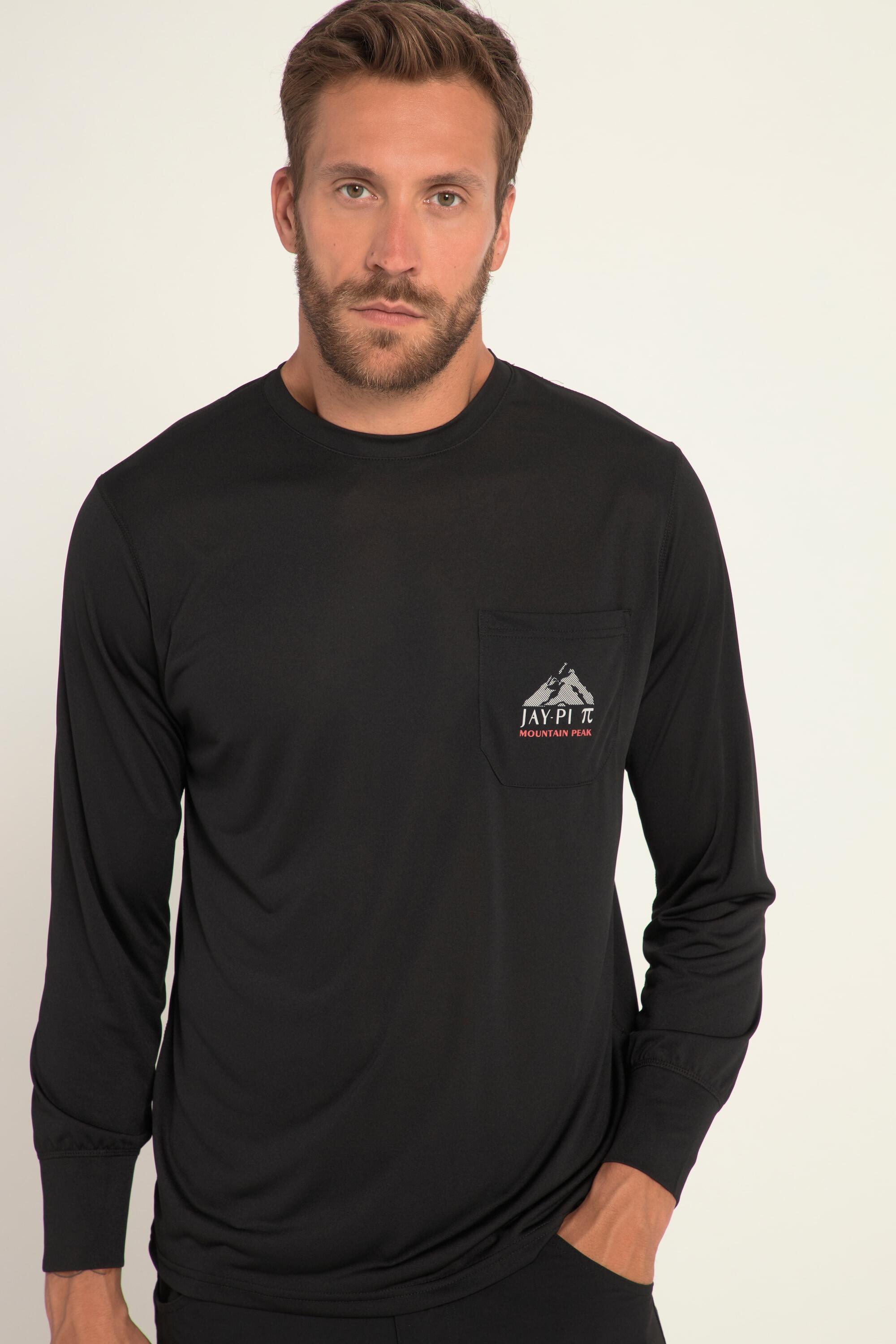 JAY-PI JAY-PI Men's Technical Trekking Long-Sleeve T-Shirt Black 100% Polyester